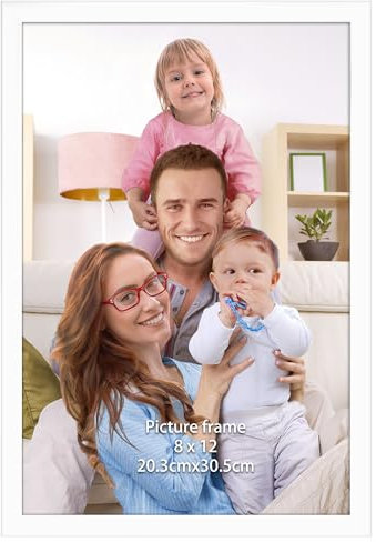 Giftgarden Weiße Bilderrahmen 20x30 cm, Moderner Fotorahmen für 30x20 Foto und Bilder, Glattes Schlankes Design, Wand- oder Tischaufsteller - Einzel