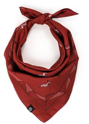 WHTE MOSS Bandana 100% Baumwolle Designer Kopftuch extra feine Baumwolle - für Damen & Herren, Rot/Ausflug, einfarbig (Getaway Solids), 22x22