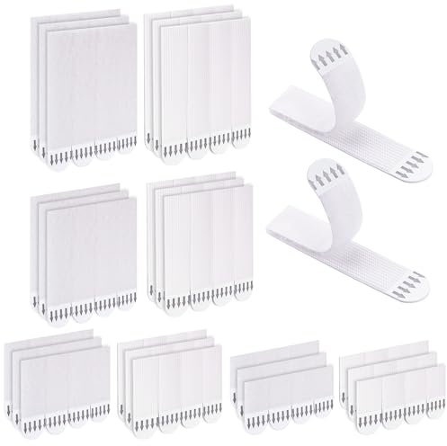 48 Pairs(96 Strips) Picture Hanging Strips Heavy Duty 4Size Picture Canvas Hanger No Nails Hook Loop Mounting Tapes Photo Frame Stickers for Wall Damage Free Adhesive Poster Refill Mounting Strips