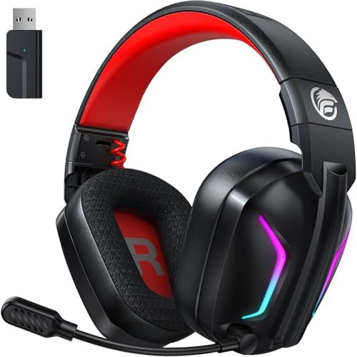 Fachixy FC300 Pro Wireless Pro Gaming Headset with Mic for PS5, PS4, Mac- Bluetooth Gaming Headphones with 50Hr Battery & 3D Stereo Sound - compatible with PC, Switch, Mobile