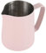 Dianoo Jarra de espuma de leche, jarra de acero inoxidable de 350 ml, taza espumadora de leche para café capuchino con escala de medición, rosa