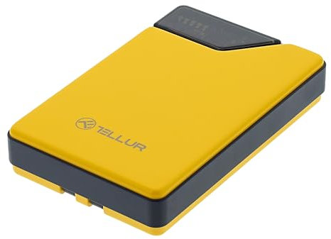 Tellur 10000 mAh Powerbank, USB-C + Lightning Kabel integriert, QC3.0, PD3.0 (Gelb)