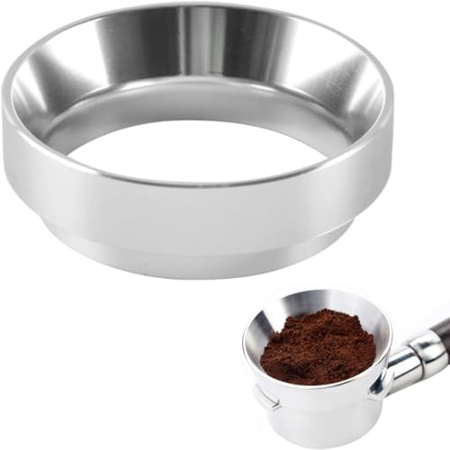IGXX 51mm Dosing Funnel, Aluminum Coffee Dosing Ring Replacement Espresso Coffee Dosing Ring Magnetic Dosing Funnel Coffee Machine Accessories for Barista, Home, Cafe (silver)