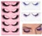 QOWUXHZ 7 Paia Ciglia Finte Cat Eye Ciglia Finte Naturali Ciglia Finte Cat Eye Lashes Fox Eye Wispy Ciglia Di Volpe Fluffy Occhio Di Gatto Ciglia Finte Natural 3D Eyelashes Nero Viola Blu
