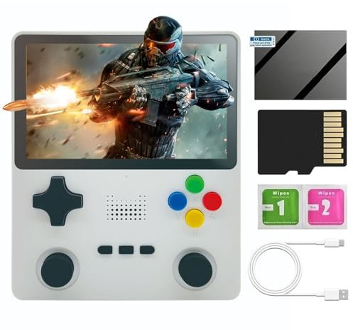 R39s Handheld Games Consoles, with Fully Open-Source Emuelec 4.3 System, 4-inch IPS Screen, 64G TF Card 10000 Retro Games, Retro Handheld Gaming Console, 3000mAh Battery