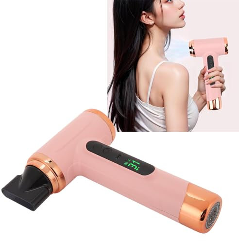 Aggiorna Asciugacapelli Senza Fili, Asciugacapelli Portatile Ricaricabile 15000 MAh con 3 Caldo Freddo Regolabili, Asciugacapelli da Viaggio Leggero per Dormitorio degli Studenti
