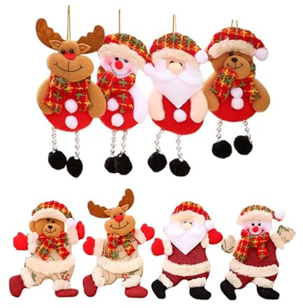 IMIKEYA 8 Stück Plüsch Weihnachtsbaumschmuck niedliche Weihnachtsfiguren hängende Weihnachtsbaum Anhänger Stoff Christbaumschmuck für Festliche Home Party Deko