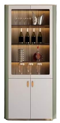ADERFETBI Moderner Weinschrank für zu Hause, Vitrine für das Wohnzimmer, Wandmontage, kleine Wohnung, Glastür, Weinregal (B)