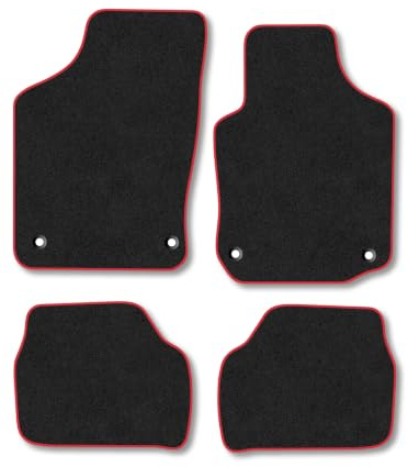 Vauxhall Corsa (2000-2006) Premium Carpet Car Mats | Red Edge Trim Premium Floor Mats Tailored Fit Full Coverage Protection Accessories Easy Clean Anti Slip Made in the UK