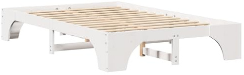 vidaXL Bettgestell Weiß 120 x 190 cm Massivholz Kiefer, Moderne Schlafstation, Flexibles Bettgestell für das Schlafzimmer, stilvolle Rahmen, stabile Struktur für entspannte Nächte