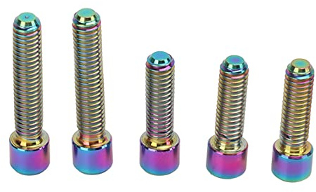 ANKROYU Derailleur Screws Titanium Alloy Rustproof Lightweight High Reliability Easy Installation for Mountain Bike Front Rear Derailleur Limit Fine Adjustment 5 Pieces M4 3Pcs 13. (Colored)