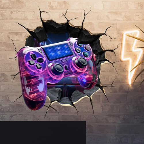 Cool Gaming Wall Stickers, Gamer Controller Wall Decals for Kids Teenagers Boys Bedroom Playroom, Gaming Room Accessories Art Wall Decoration, Peel and Stick Removable 3D Video Game Joystick Backdrop