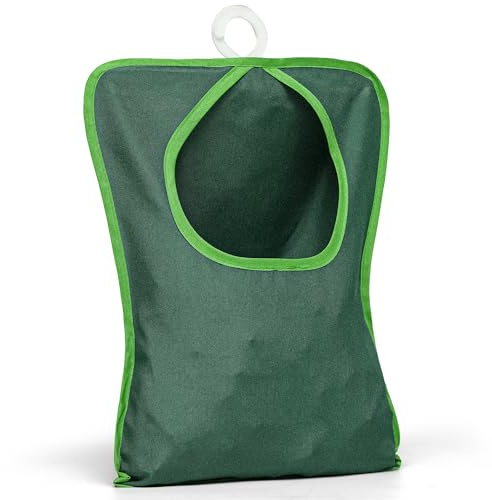 Flatro Clothes Peg Bag for Washing Line with Hanger | Waterproof Peg Holder to Store up to 60 Pegs for Washing line | Clothes line Peg Bags with Hanging Clip | Peg Bags for Washing Line