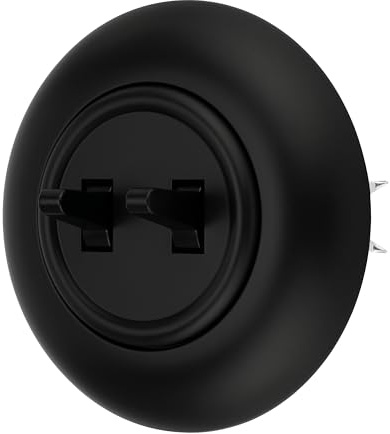 Unterputz Retro Serien-Wechselschalter, Steckklemme, All-in-One, Serie VX1 schwarz-matt