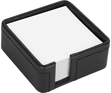 Läufer 34186 Modena Zettelbox, fein genarbtes Rindsleder, schwarz, Handgefertigt aus Echtleder in Deutschland, Zettelkasten aus Leder