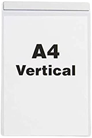Beaverswood Industrial Strength Clear Pocket - Magnetic Document Holder, Magnetic Display Board - H.220 x W.310mm - A4 Vertical - Pack of 10