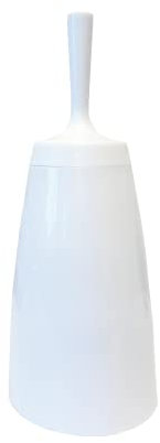 Blue Canyon Plastic Toilet Brush & Holder for Bathroom, Flexible Toilet Bowl Plastic Brush Head for Deep Cleaning, Compact Size, Elegant Design with Odour Free Holder – White