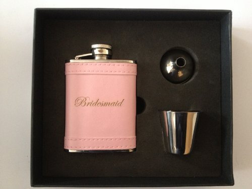 Regalo de bodas rosa petaca de acero inoxidable Petaca Tot Taza Y Embudo En Caja De Regalo Fl31