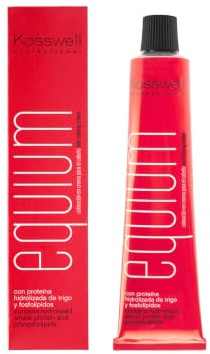 KOSSWELL PROFESSIONAL - Tinte Pelo Equium 6.34 Rubio Oscuro Dorado Cobrizo, 60ml, Coloración Permanente en Crema, con Proteína de Trigo Hidrolizada, Cobertura Total, Brillo y Color Intenso