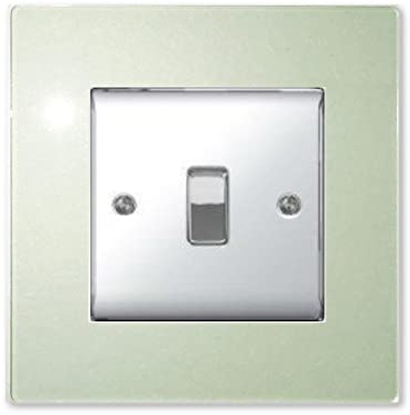 Focus Plastics SINGLE LIGHT SWITCH SOCKET COLOURED ACRYLIC SURROUND FINGER PLATE - BUY 2 GET EXTRA 1 FREE (10 COLOURS) (Green Tint/Glass Effect)