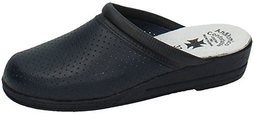 MADE IN SPAIN Z Zuecos de Piel para Señora Calzan pequeño, Comprar una Talla más Mujer Calzado Trabajo Azul 39