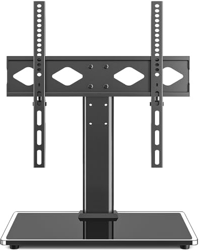 Rfiver Universal Table Top TV Stand TV Base Replacement for Most 27 30 32 39 40 42 43 49 50 55 60 Inch LCD LED Plasma Flat Screen TVs, Vesa Mount Holds up to 88 lbs, Height Adjustable