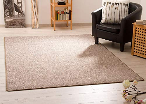 Steffensmeier Teppich Meddon XL | Robuste Schlinge für Esszimmer Küche Flur Hobbyraum Büro in Beige, GUT Siegel, Größe: 80x150 cm