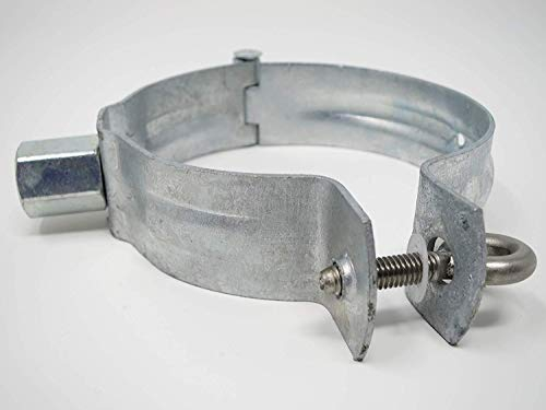 WUS Schelle M8/M10, 80mm, Grau, 3 Stück, Vise, Zange, Kombi-Anschluss-Mutter, Ringschraube in Edelstahl, gesichert, feuerverzinkt, Langzeitschutz gegen Korrosion