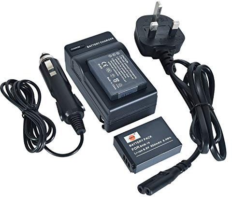 DSTE® 2 batterie agli ioni di litio BXM-10 + caricabatteria da viaggio e da auto DC175U compatibile per XiaoYi BXM-10, XiaoYi YI-M1 Mirrorless