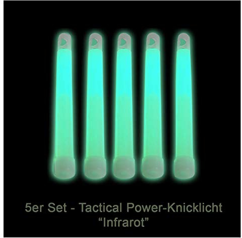 5er Set Power-Knicklichter/Leuchtstab/Knicklicht - Infrarot (IR) für Nachtsichtgeräte/Restlichtverstärker und Outdoor-Anwendungen (Militärstandard)