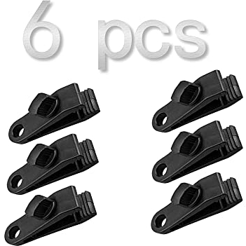 GQC 6Pcs Tarp Clip Clamp, Hochleistungs-Plane Clips Set Sofortige Markisenklemme für Zelte Tarp Caravan Garden Shade Stoff Boot Abdeckung, Schwarz