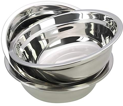 Nesmilers Baking Mixing Bowl Set of 4, Prep Bowls, Stainless Steel Deep Bowl