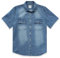 Dubinik®Mens Short Sleeve Button Down Shirts Denim Short Sleeve Shirt Men Two Pocket Western Soft Work Casual Denim Shirt