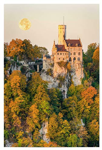 artboxONE Poster 75x50 cm Natur Schloss Lichtenstein hochwertiger Design Kunstdruck - Bild Schloss Burg Deutschland