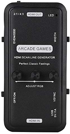 HDMI-Konverter für Arcade-Spiele, Scan Line Retro-Anzeige von CRT.15KHZ-Videobildern, HDMI-Downscaler (Audio & Video) HDMI-Scanline-Generator