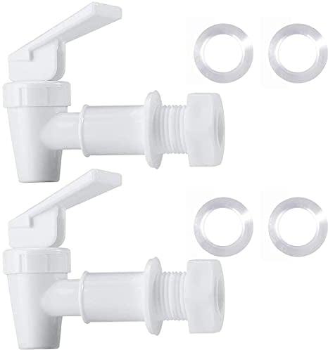 HUI NING BPA-freier Kunststoff-Wasserspigot, Ersatz-Kühler Wasserhahn für Arbeitsplatte, Haushalts-Wassereimer, Wasserkühler-Filtrationssysteme, Wasserkrug, Wasserkrug (2 weiß)