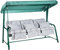 Alfresia Turin 3-Seater Reclining Swing Seat – Multipurpose Garden Sofa into Sunbed, Steel Green Frame, Polyester Canopy, Weather Resistant, Outdoor Classic Cushions Included (Grey)