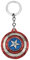 Porte-clés Amérique, Bouclier Spinning pour Homme Femme, Rouge, L