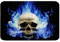 Totenkopf Badteppiche Blau Unheimlich Zuckerschädel Skelett rutschfest Badezimmerteppich Wasser absorbierende Badematte 50x80cm für Wanne Dusche Kinder Erwachsene gotisch Knochendeko Badvorleger
