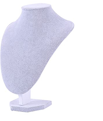 Schmuckbüste 3 stücke Samt Halskette Kette Schmuck Büste Display Halter Ständer, Halsketten Display Halskette Schaufensterpuppe, Grau Halskette Büste Schmuck Büste Stand Halsketten-Display-Modell