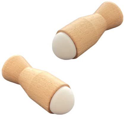 Lot de 2 hêtre 80 Civic Industrie MADE IN FRANCE. Corps en bois durable et embout amortisseur en élastomère. Diamètre 26mm, longueur 80mm., Marron, Petit