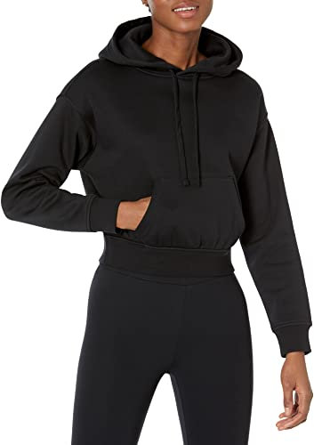 Amazon Essentials Sudadera Corta con Capucha (Disponible en Tallas Grandes) Mujer, Negro, XXL
