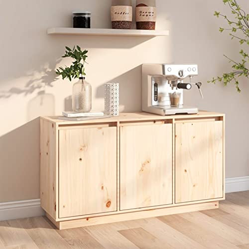 ZEYUAN Aparador, Aparador Cocina, Aparadores para Salon, Mueble Salon, Mueble Cafetera, Mueble Buffet, Alacenas Y Vitrinas, de Madera Maciza de Pino 111x34x60 cm