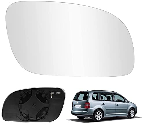 Cristal de Espejo Reemplazar para VW Touran 2003-2009, Retrovisor Exterior Ajustable Adecuado, Lente de Marcha Atrá (Derecha)