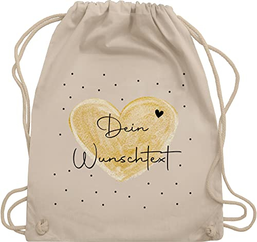 Turnbeutel Rucksack - Aufdruck selbst gestalten - Dein Wunschtext I Geschenk personalisiert Weihnachten I Vatertag I Muttertag I Geburtstag - Unisize - Naturweiß - taschen jga