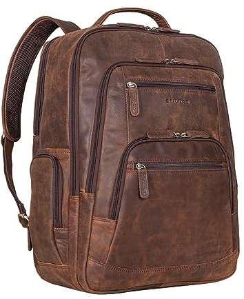 STILORD 'Igor' Sac a Dos Cuir Homme et Femme Grand Modèle Sac à Dos Ordinateur Portable 18 inches Sac d'affaires Travail Bureau Étudiants et Loisirs, Couleur:Zamora - Marron