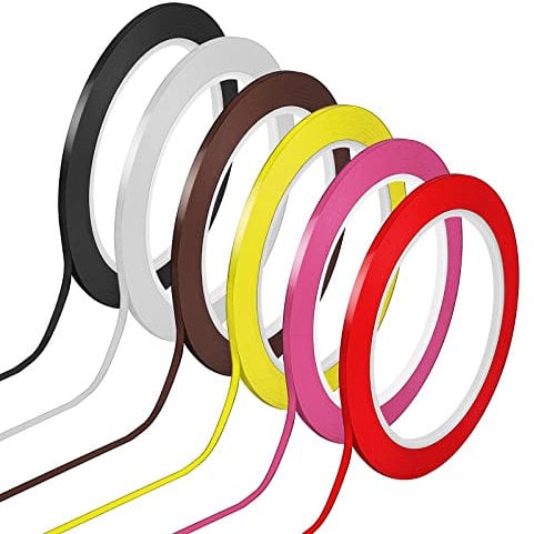 Teaaha 6 Rolls Pinstripe Tape Thin Whiteboard Tape Grid Tape Graphics Tape Dry Erase Tape Whiteboard Gridding Tape Chart Tape for Office Grid Marking School Art Warning Line
