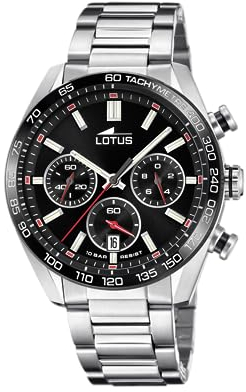 LOTUS Reloj Analógico para Hombre 18916/6 Chrono Caja de Acero Inoxidable 316l Plateado Correa de Acero Inoxidable 316l Plateado