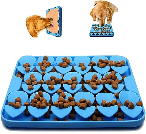 WUBAYI Licky Mats for Dogs and Cats, Slow Feeding Lick Mats with Suction Cup Boredom and Anxiety Reducer Lick Mats,Encourages Natural Foraging Skills(Blue)