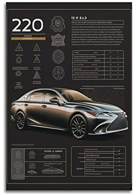 ISTI Vintage-Luxus-Auto-Poster für Lexus ES300 Poster, dekoratives Gemälde, Leinwand, Wandposter und Kunstbild, modernes Familien-Schlafzimmer, Dekor-Poster, 40 x 60 cm